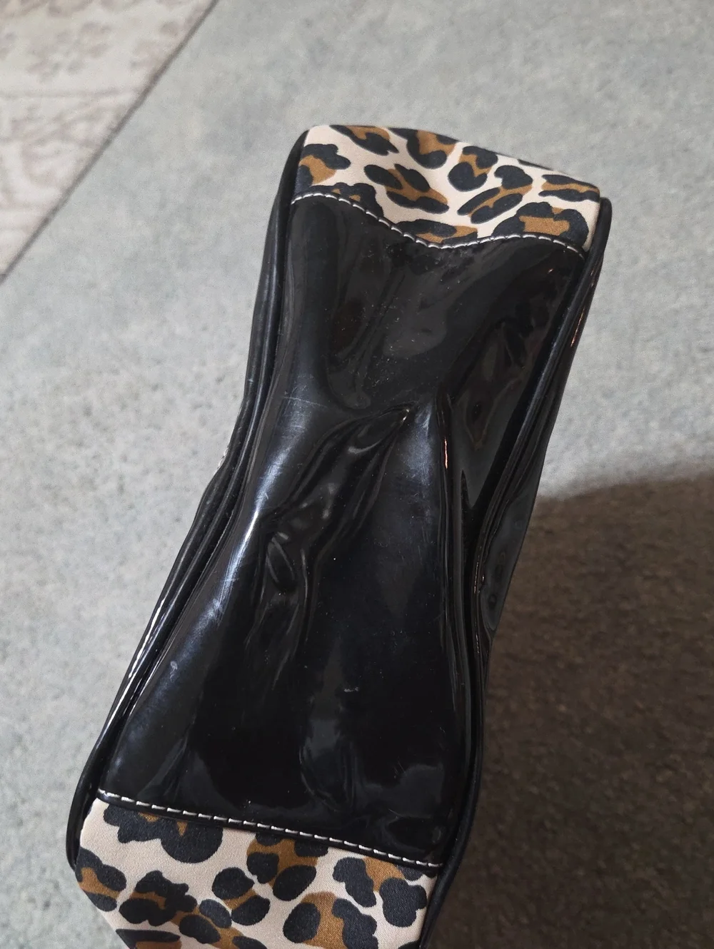 New Vtg Leopard Print Satchel Handbag in Brown and Black
